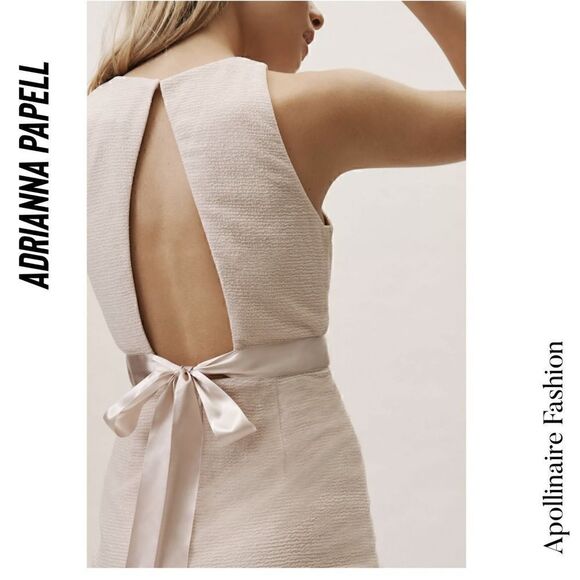 BHLD BY ADRIANNA PAPELL METALLIC SLEEVELESS MAXI DRESS GOLD THREADS NWT SIZE 12 - Picture 4 of 9